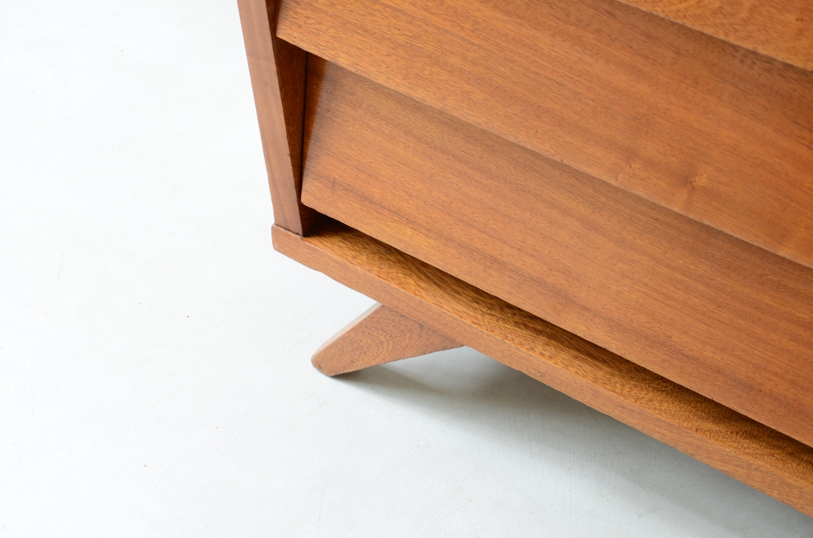 Jose Zanine Caldas Oak cabinet with 4 drawers. Brazilian manufacture, 1950s.