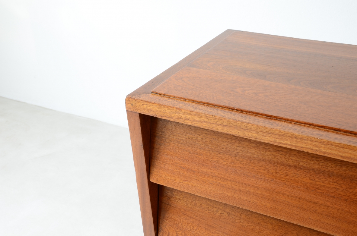 Jose Zanine Caldas Oak cabinet with 4 drawers. Brazilian manufacture, 1950s.