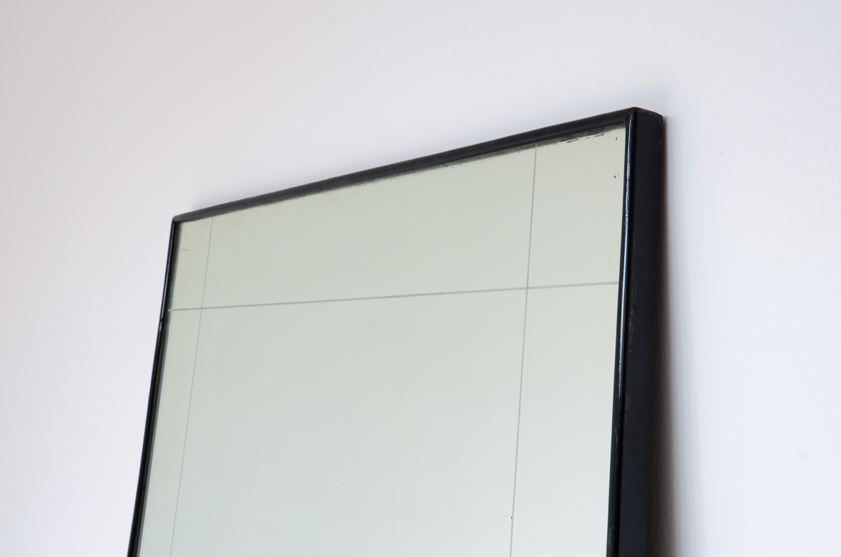 Guglielmo Ulrich  Large mirror with polished wooden frame.  Italian manufacturing 1940s