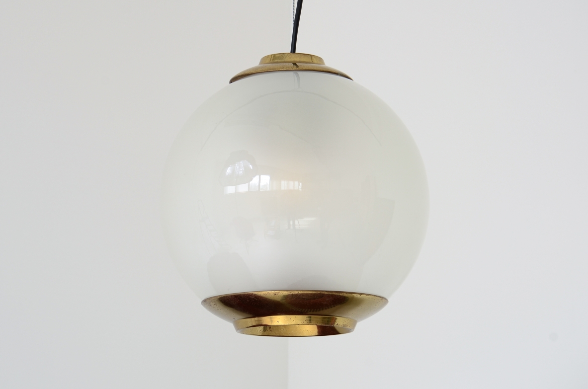 Luigi Caccia Dominioni  Grande lampadario modello LPS8 in vetro. Azucena anni '60