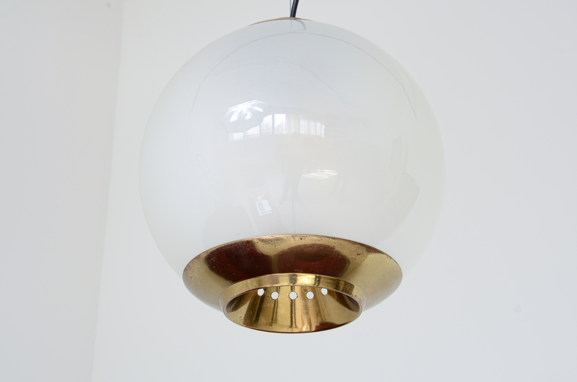 Luigi Caccia Dominioni  Grande lampadario modello LPS8 in vetro. Azucena anni '60