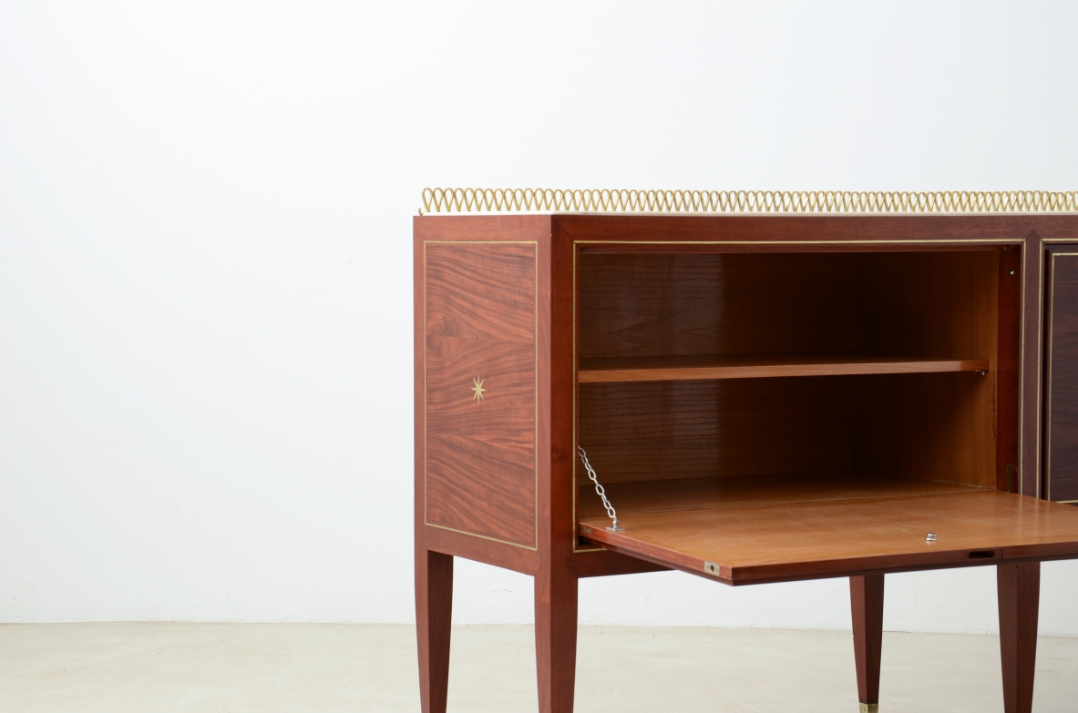 Paolo Buffa (1903-1970) storage unit with three flap doors Lietti manufacture, 1940ca.