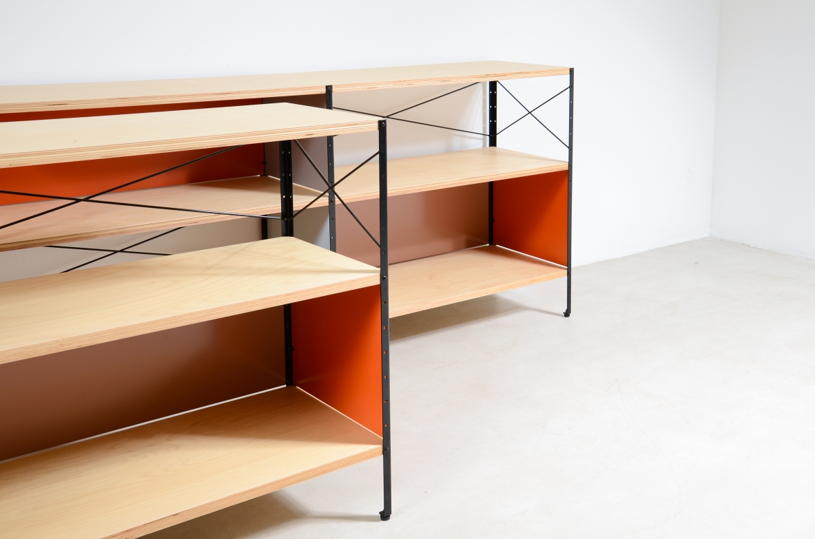 Modular bookcase with 3 or 6 shelves in birch plywood