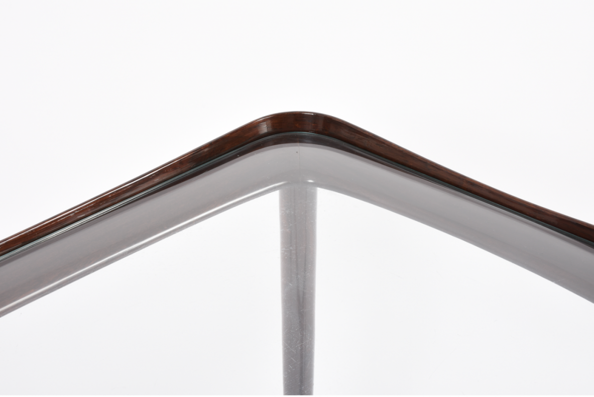 Ico Parisi, Elegante carrello modello 48 in legno tornito e sagomato. Manifattura A. De Fraggis 1950