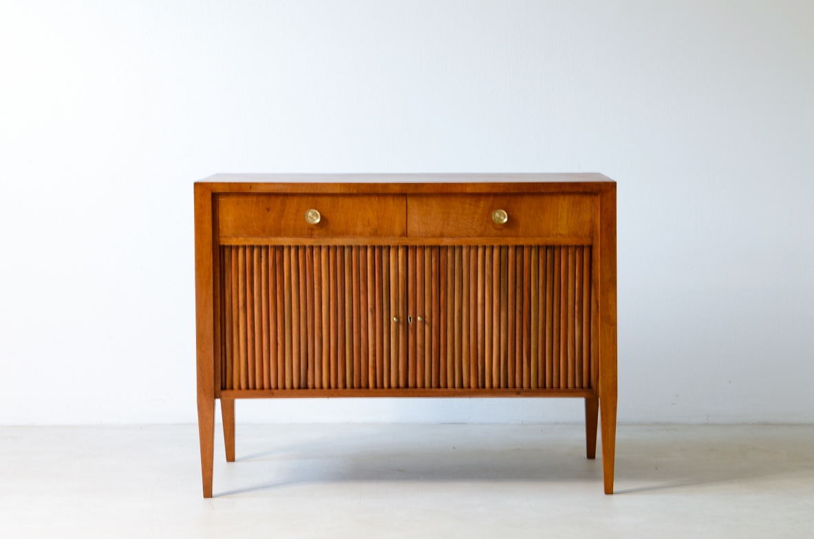 Paolo Buffa Elegant two-door cabinet in grissinato 1940