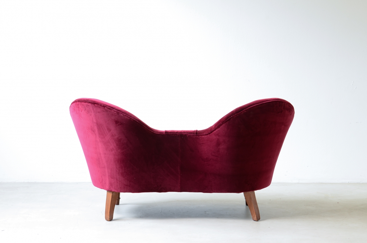 Cesare Lacca  Two-seater conversation sofa Italian manufacture ca. 1950.