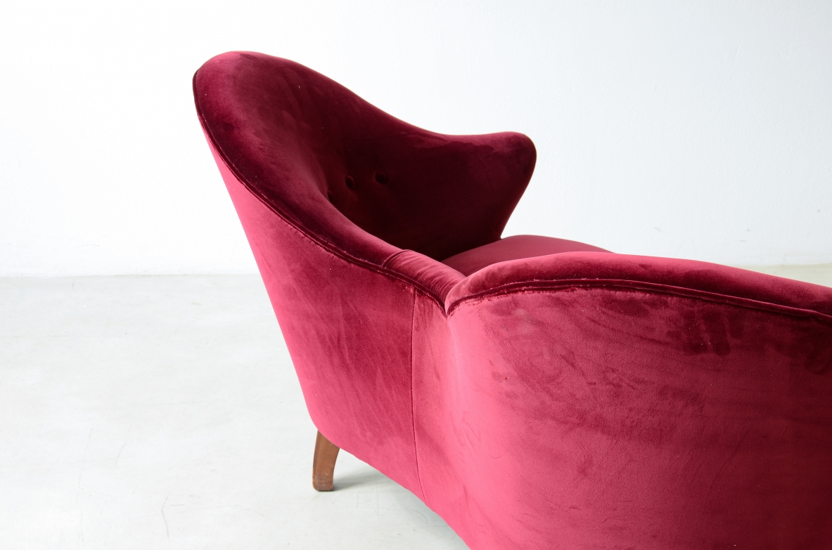 Cesare Lacca  Two-seater conversation sofa Italian manufacture ca. 1950.