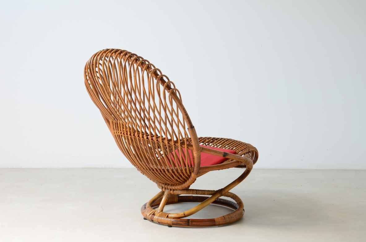 Bonacina 1960 Splendid armchair in woven rattan.