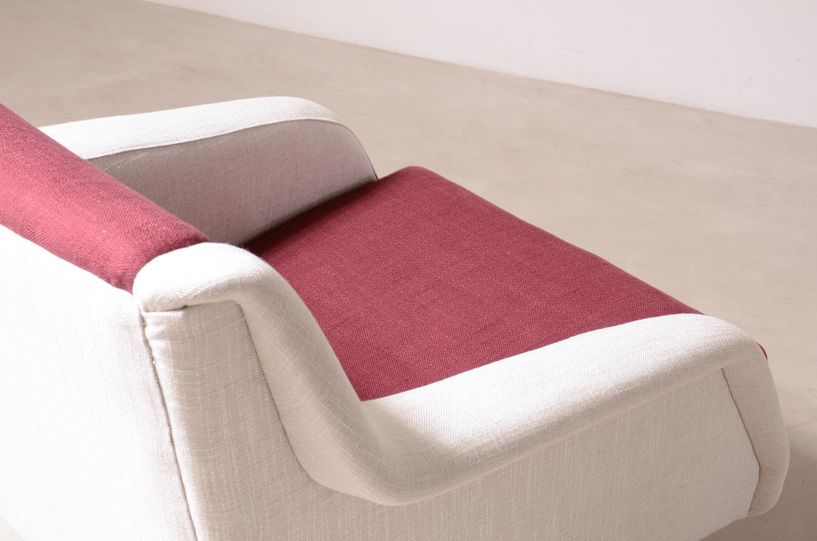 Carlo De Carli, Gio Ponti  Pair of Mod.802 armchairs covered in padded fabric. Designed in 1954 Cassina