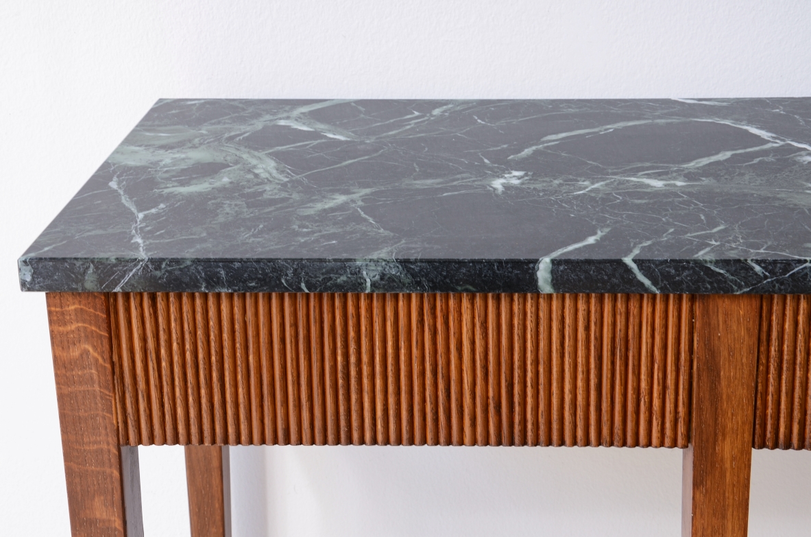 Paolo Buffa console in rovere piano in marmo 1950ca