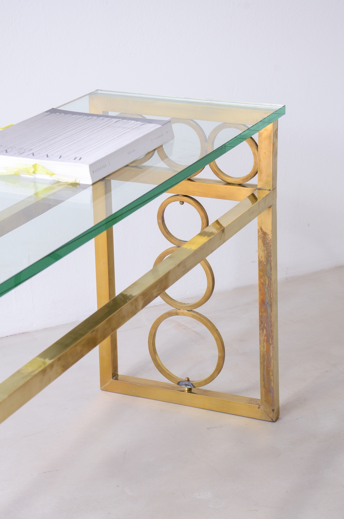 Pair of 1970's French bronze console tables