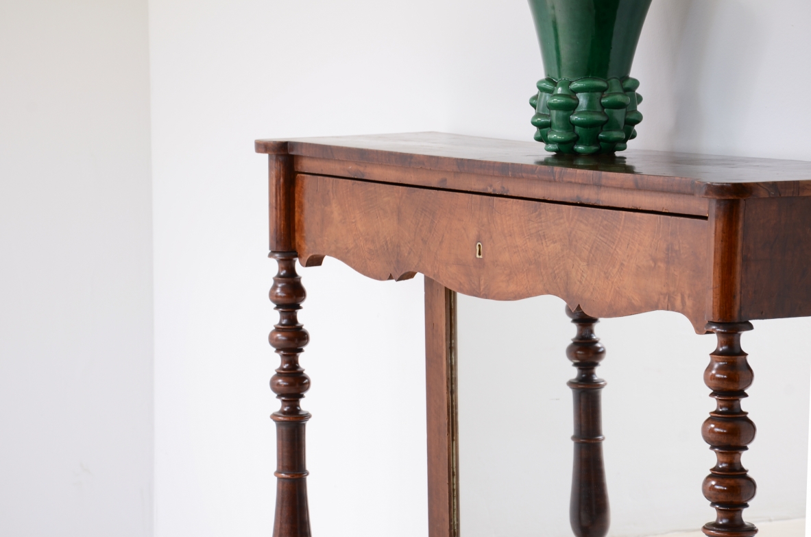 Walnut console Italian manufacture ca. 1850.