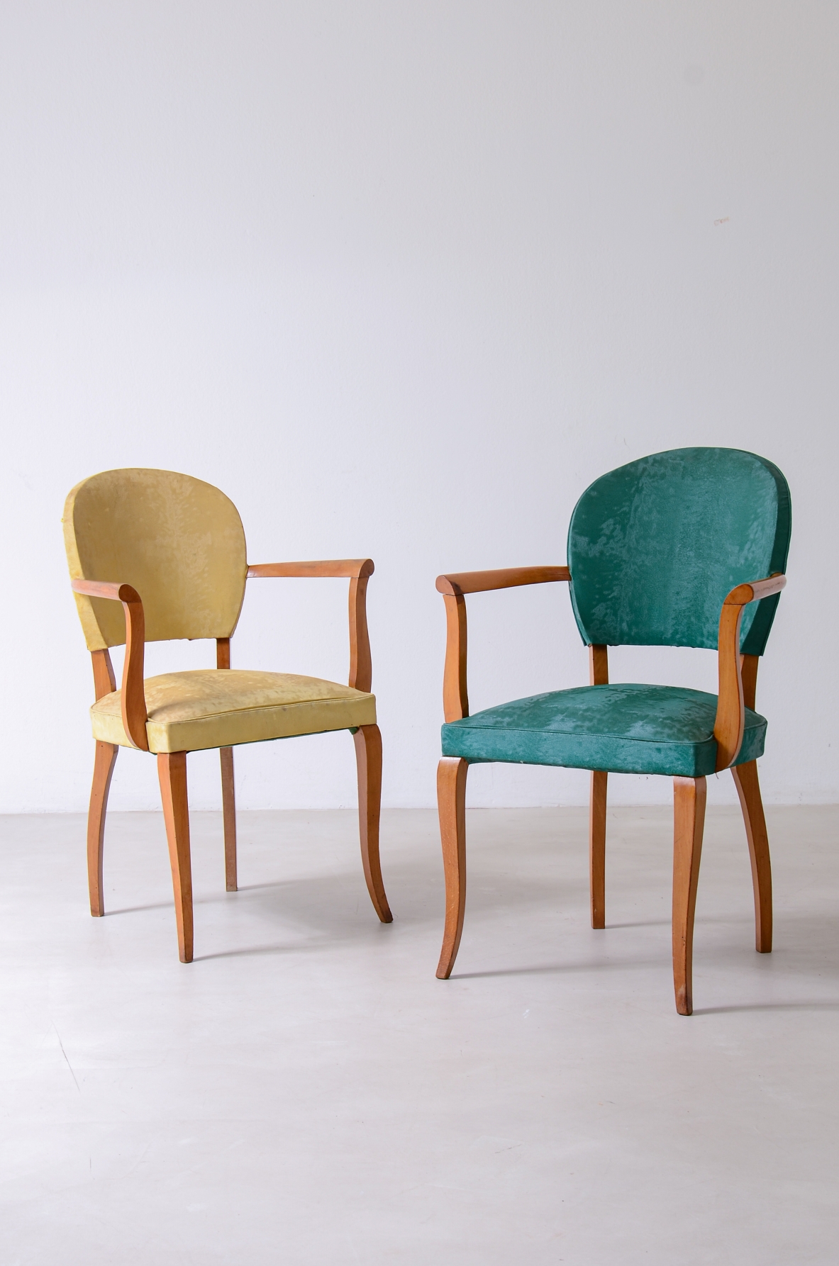Due poltroncine in legno biondo epoca Art Deco, 1930ca.