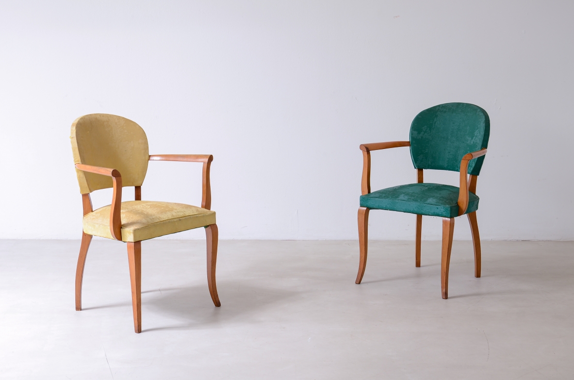 Due poltroncine in legno biondo epoca Art Deco, 1930ca.