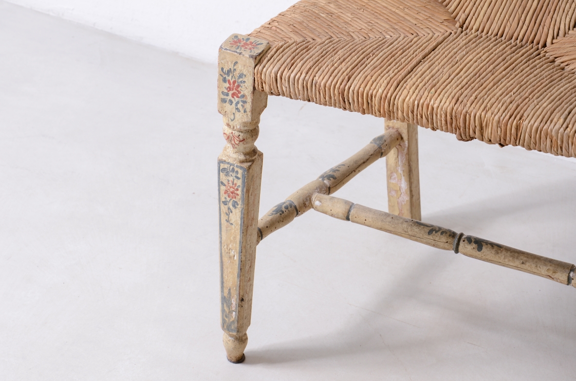Rare pair of painted and lacquered wooden chairs.  Italian manufacture, Genoa, ca. 1790.