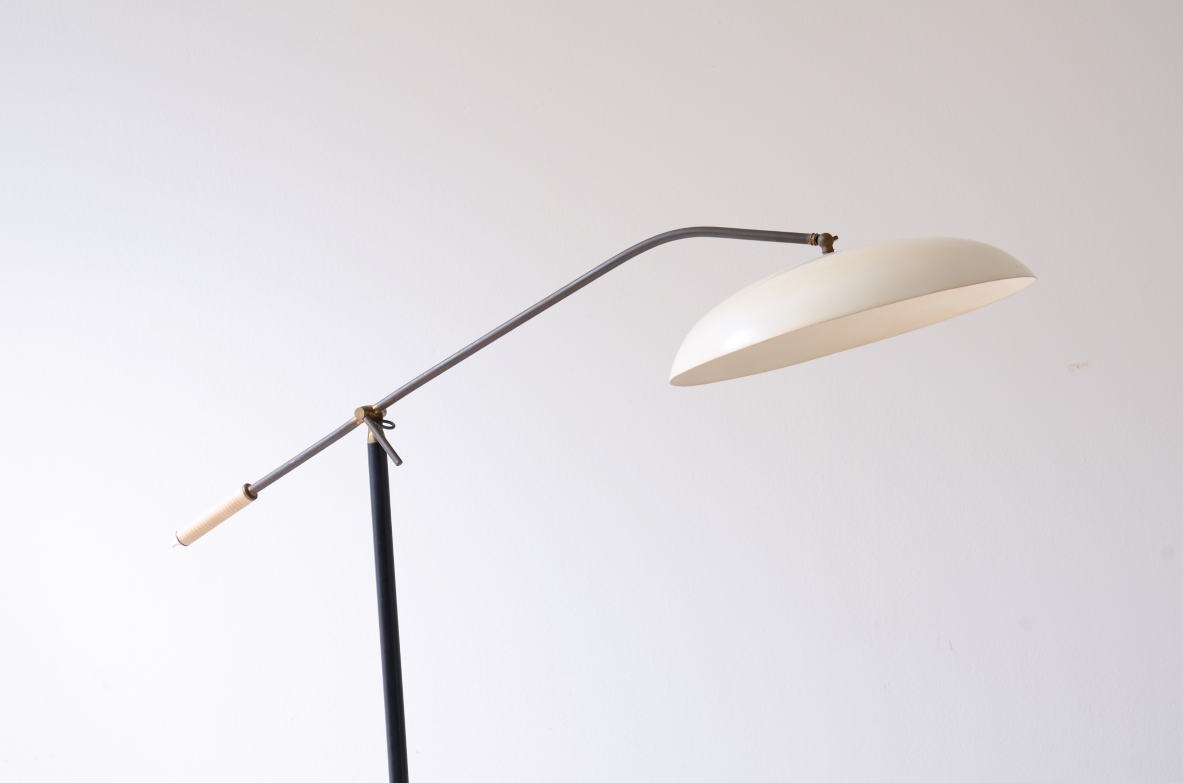 Stilnovo Milano  Reading lamp with metal and brass stem, 1950