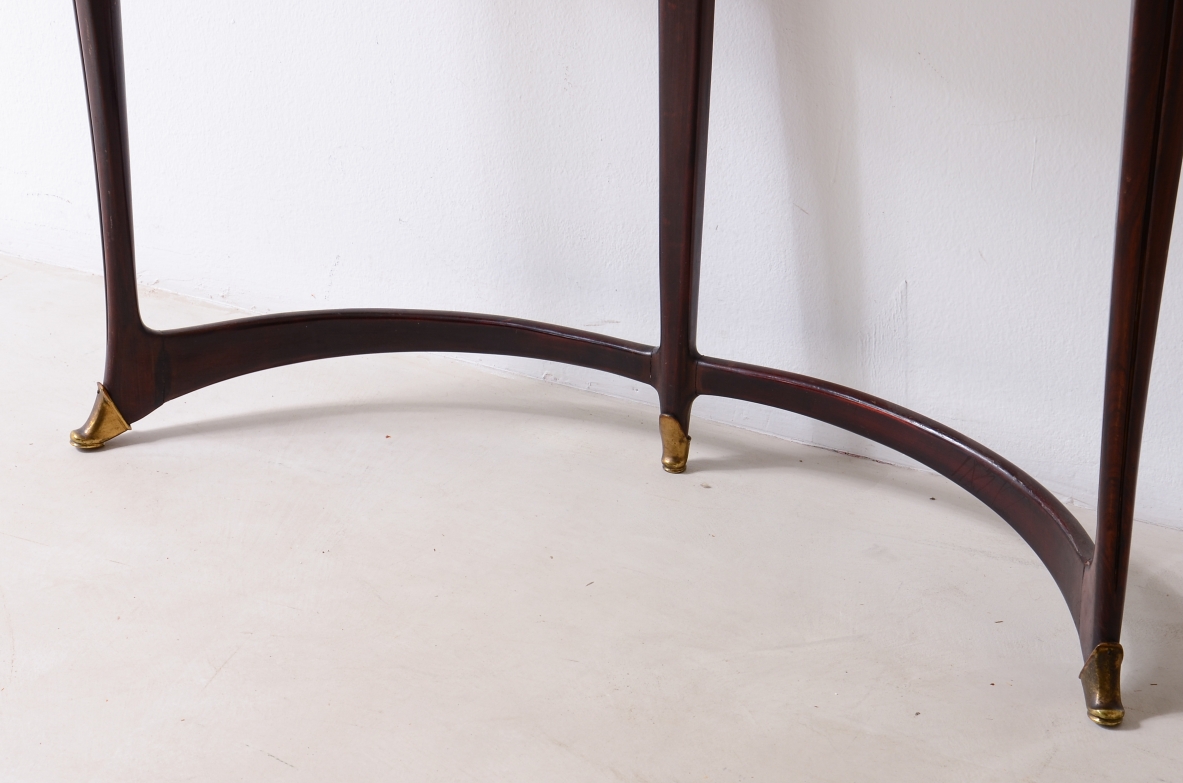 Carlo Enrico Rava (1903-1986) console in legno con piano in marmo 1950ca.