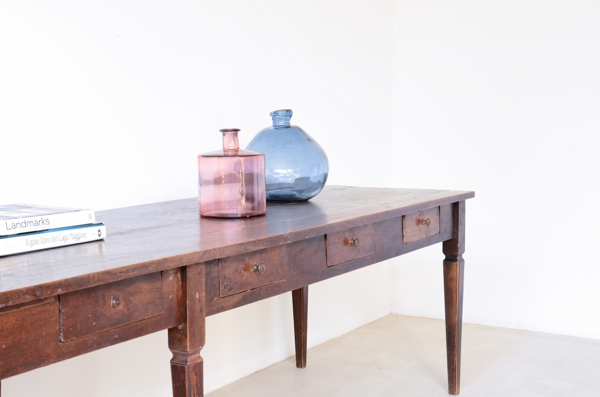 Antique walnut italian table 1790 ca