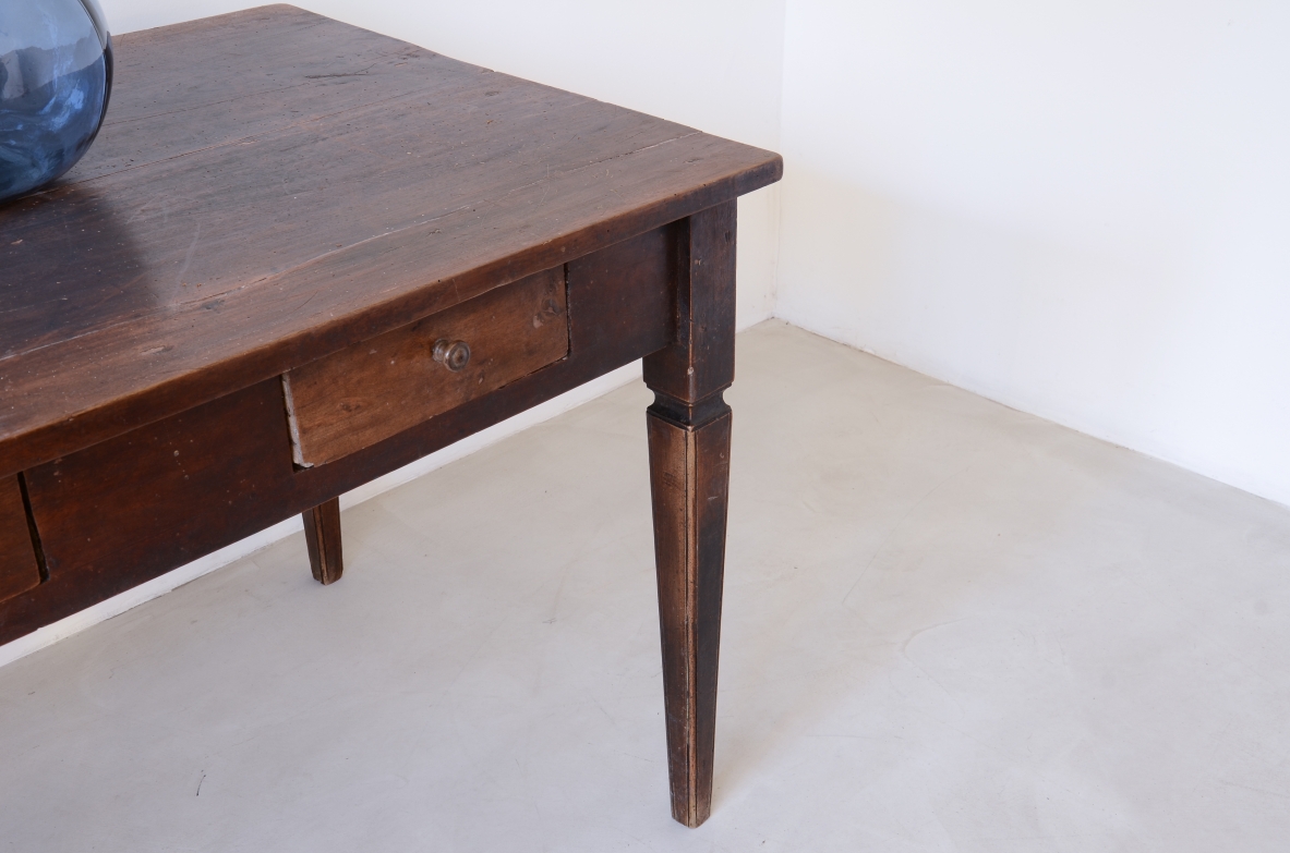Antique walnut italian table 1790 ca