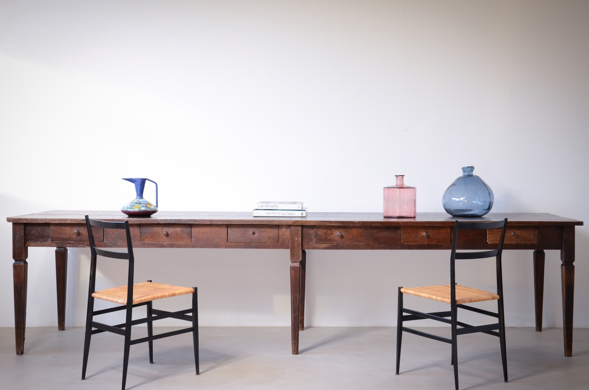 Antique walnut italian table 1790 ca