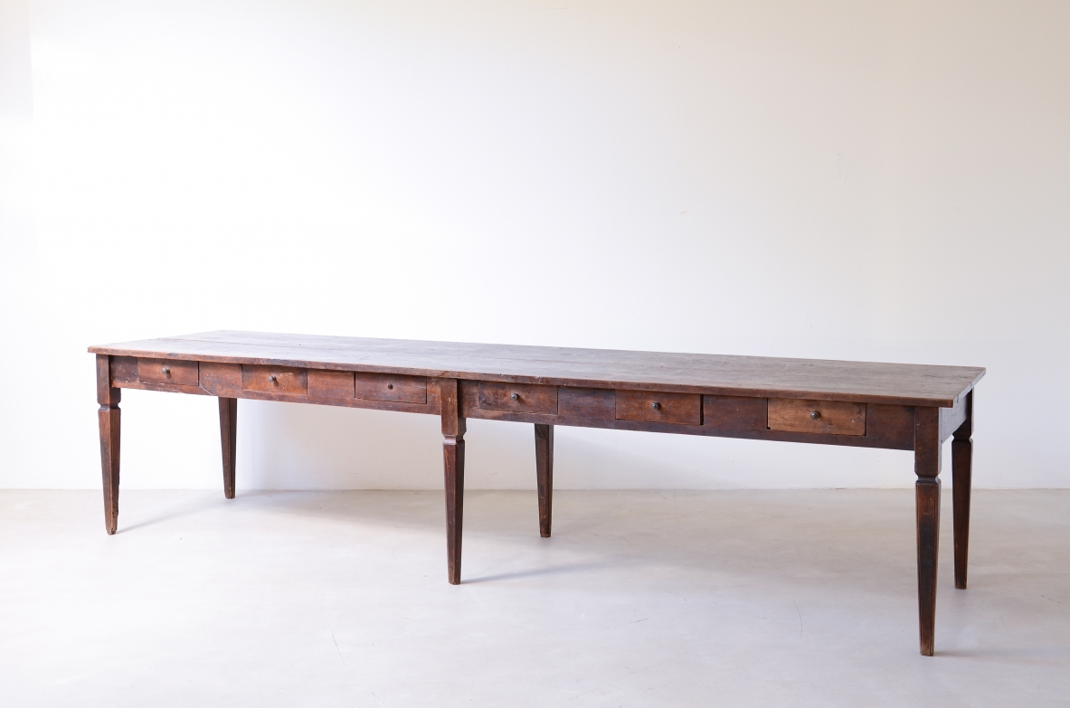 antique walnut italian table 1790 ca