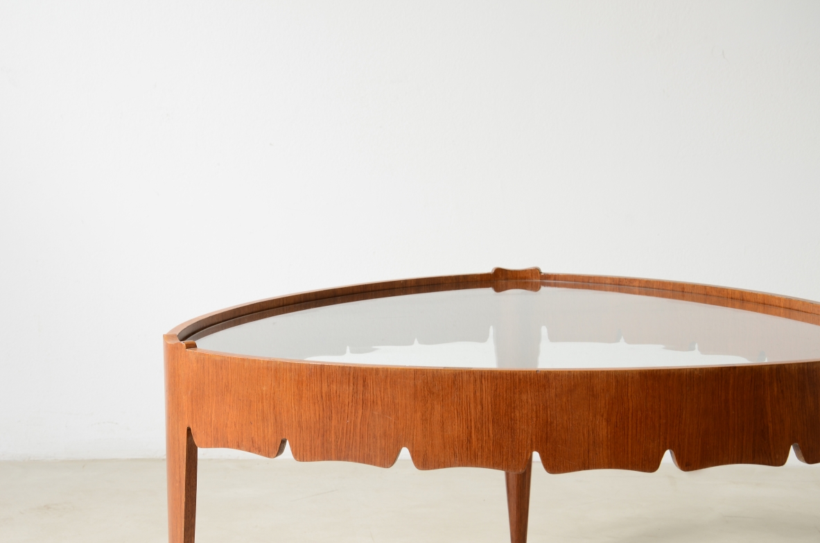 Pierluigi Colli, Elegant coffee table in shaped wood Certified by Colli Archives.