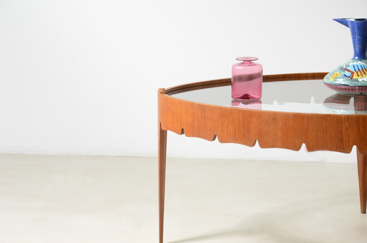 Pierluigi Colli, Elegant coffee table in shaped wood Certified by Colli Archives.