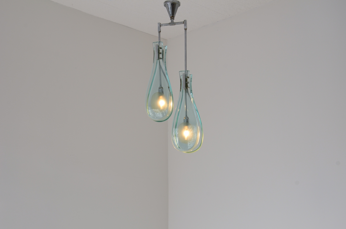 Max Ingrand Lampada a sospensione a, modello 2259/2 Fontana Arte, Italia, ca. 1960.