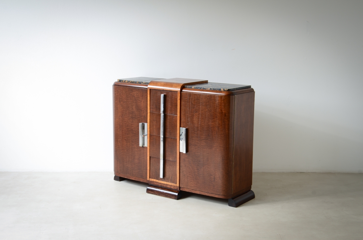 Cypress burl cabinet, France, Art Deco, ca. 1930.