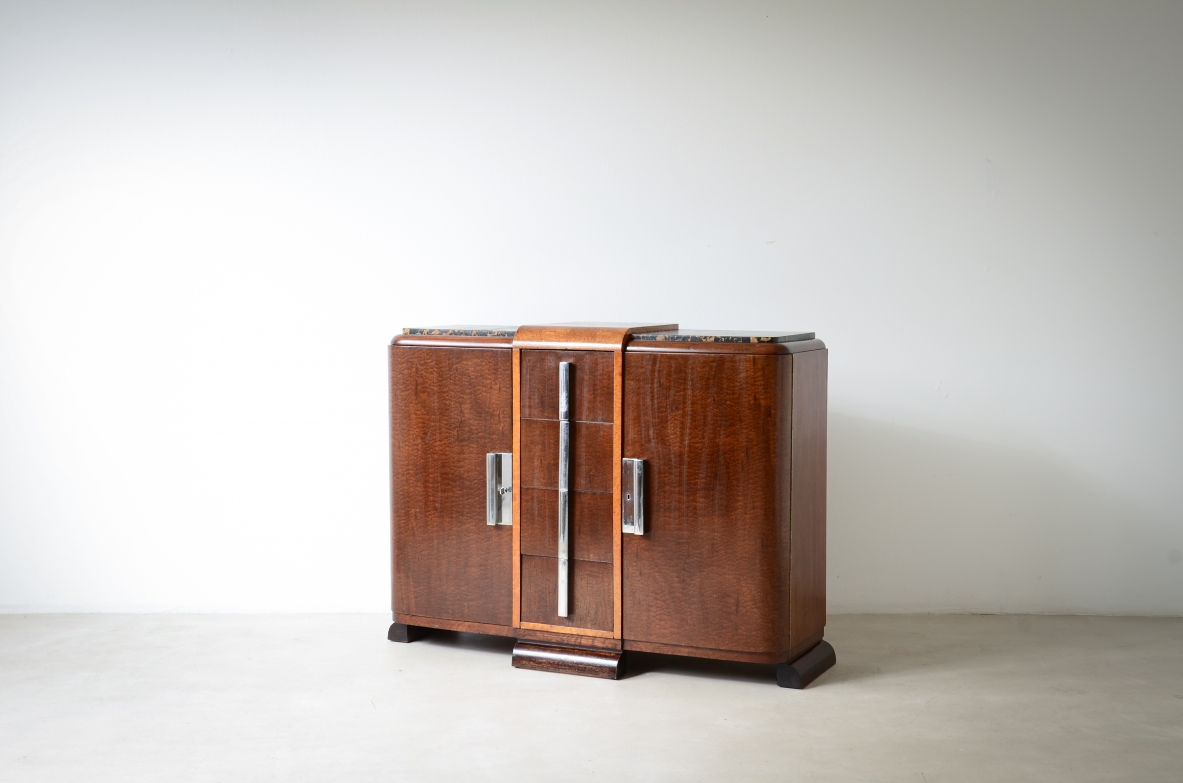 Cypress burl cabinet, France, Art Deco, ca. 1930.
