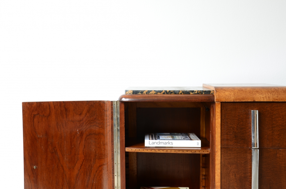 Cypress burl cabinet, France, Art Deco, ca. 1930.