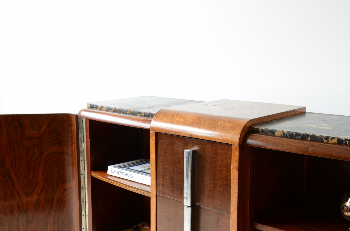 Cypress burl cabinet, France, Art Deco, ca. 1930.