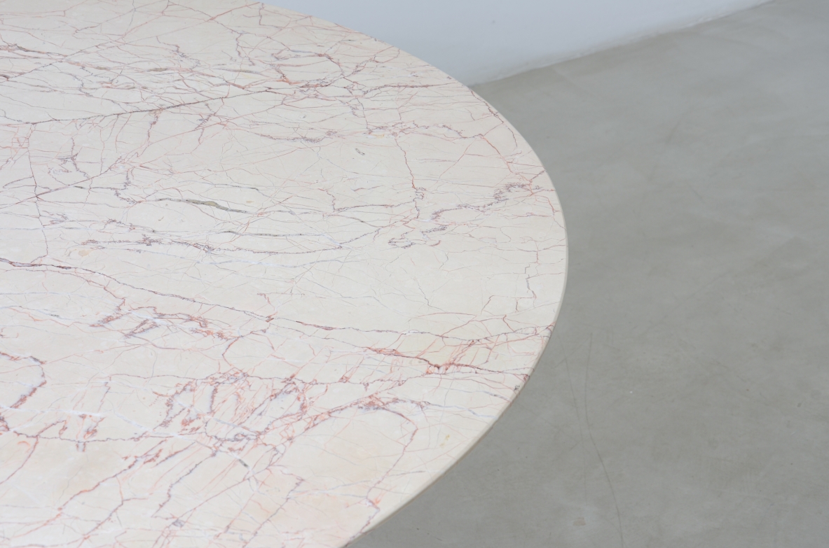Ico and Luisa Parisi  Shaped wooden table with a light breccia marble top 