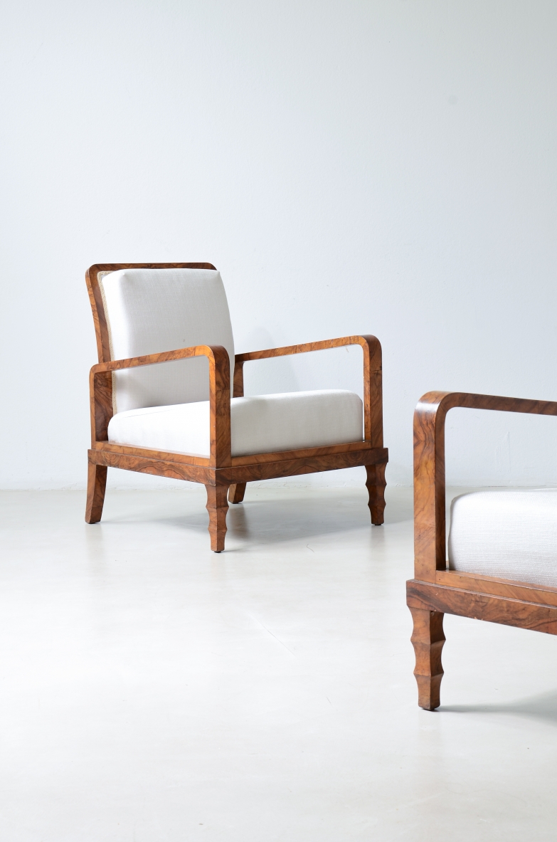 coppia poltrone art deco nello stile Lancia Ponti