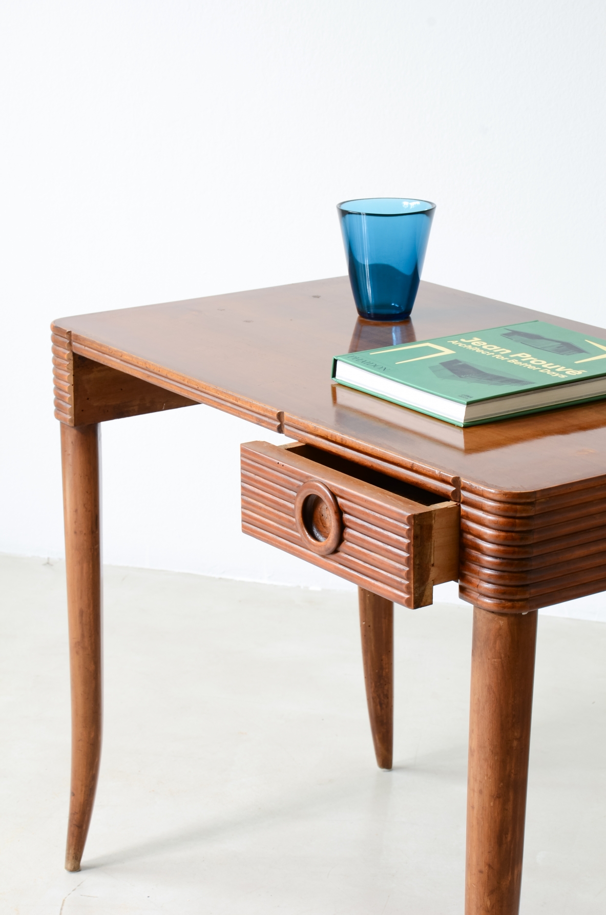 Paolo Buffa Small bedroom desk with sabre legs and a drawer 1935