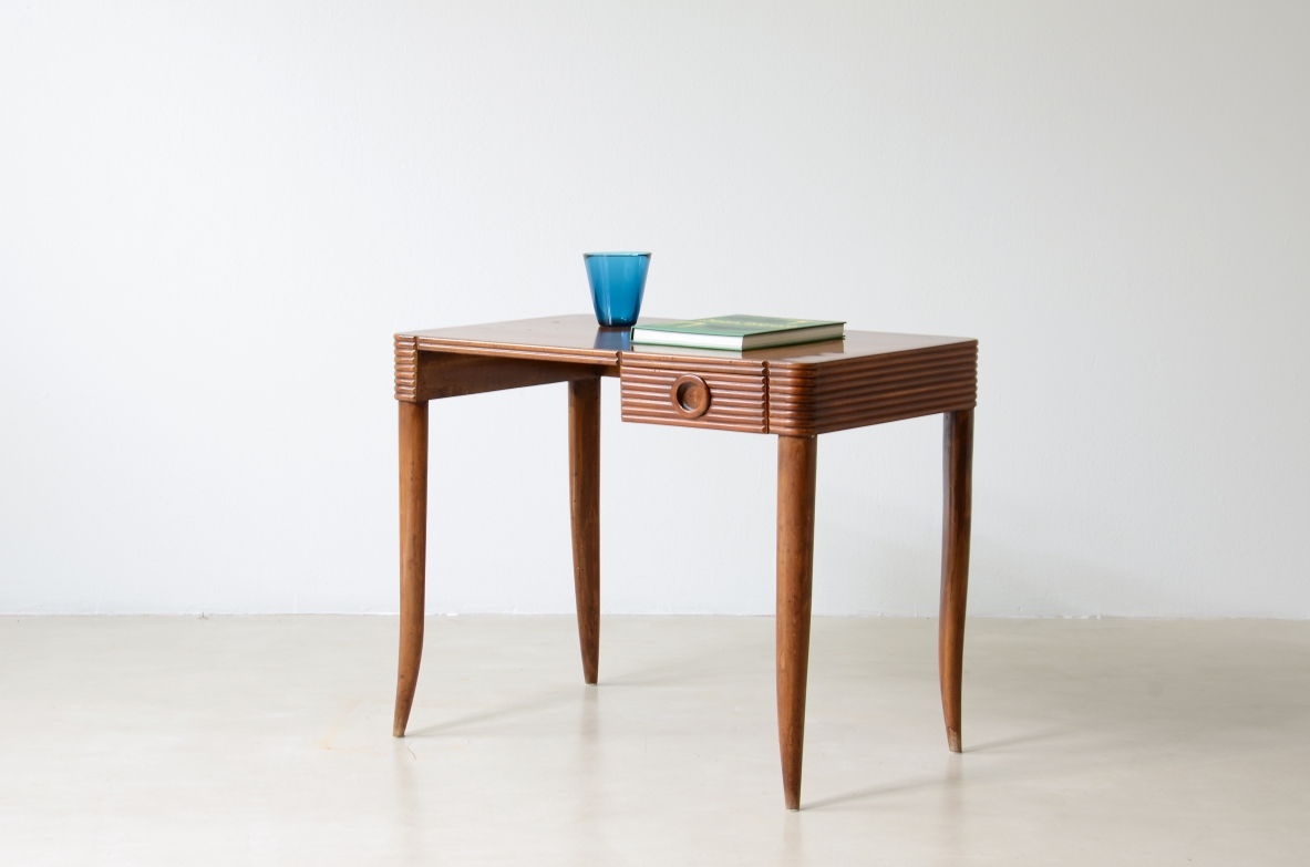 Paolo Buffa Small bedroom desk with sabre legs and a drawer 1935