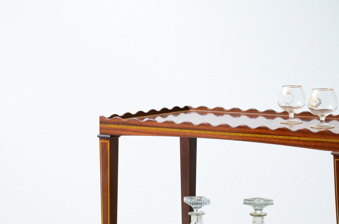 Carrello portavivande a due piani in legno. Attribuzione Paolo Buffa, 1950ca.