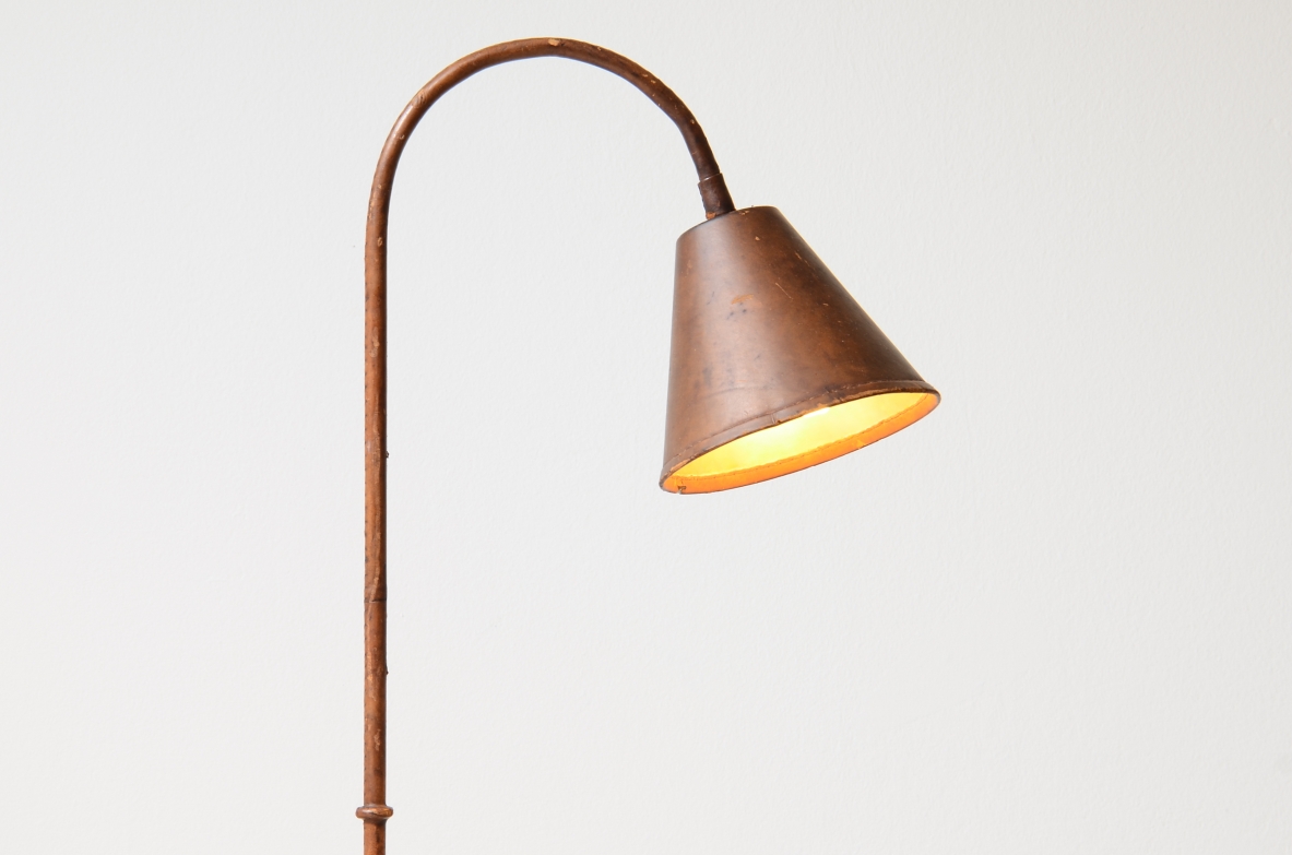Jacques Adnet  Reading lamp entirely covered in leather. designed for Valenti, Spain, 1940.