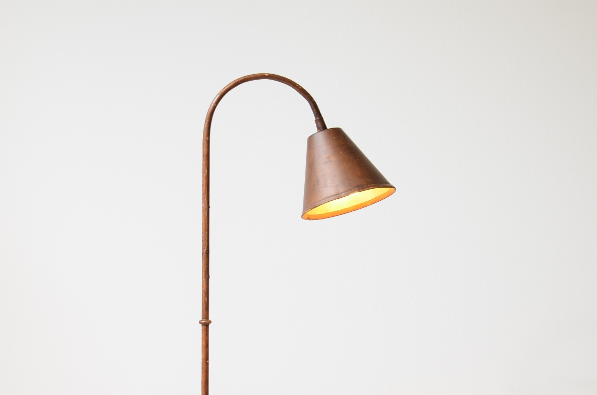 Jacques Adnet  Reading lamp entirely covered in leather. designed for Valenti, Spain, 1940.