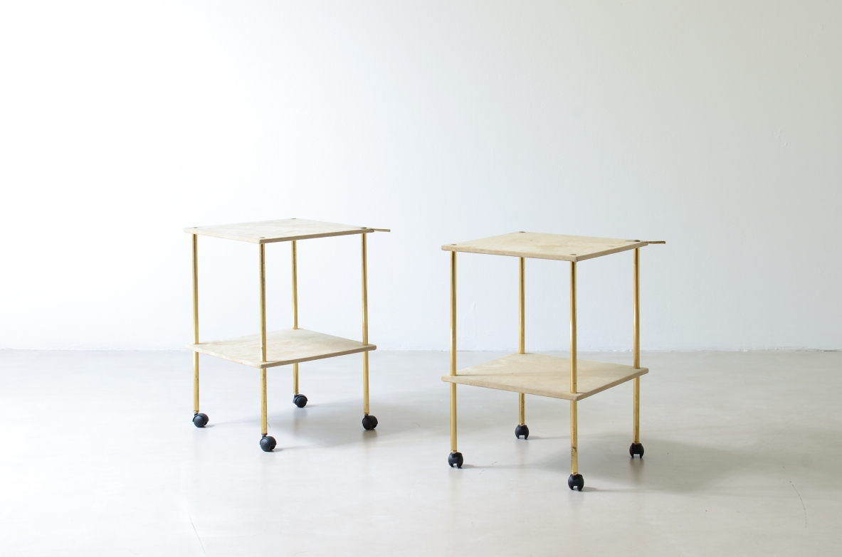 Ignazio Gardella/Luigi Caccia Dominioni  Pair of brass coffee tables, Azucena production