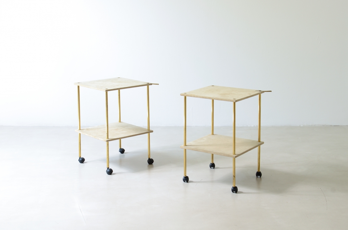 Ignazio Gardella/Luigi Caccia Dominioni  Pair of brass coffee tables, Azucena production