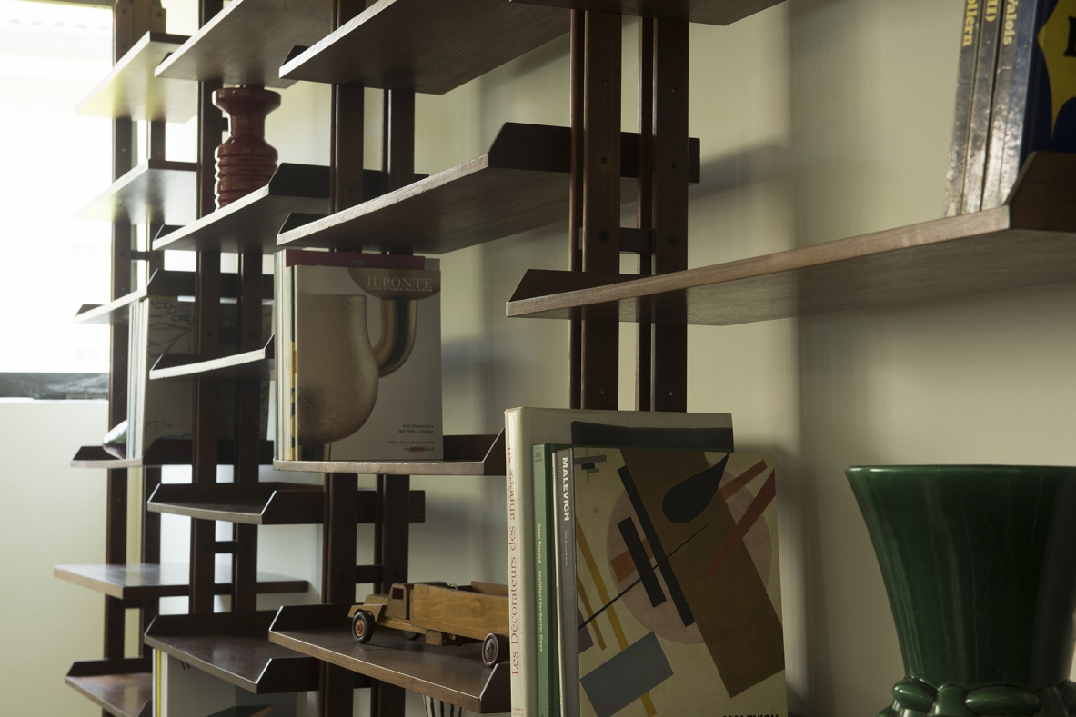 Franco Albini libreria infinito a 6 campate, 32 ripiani, Poggi 1958