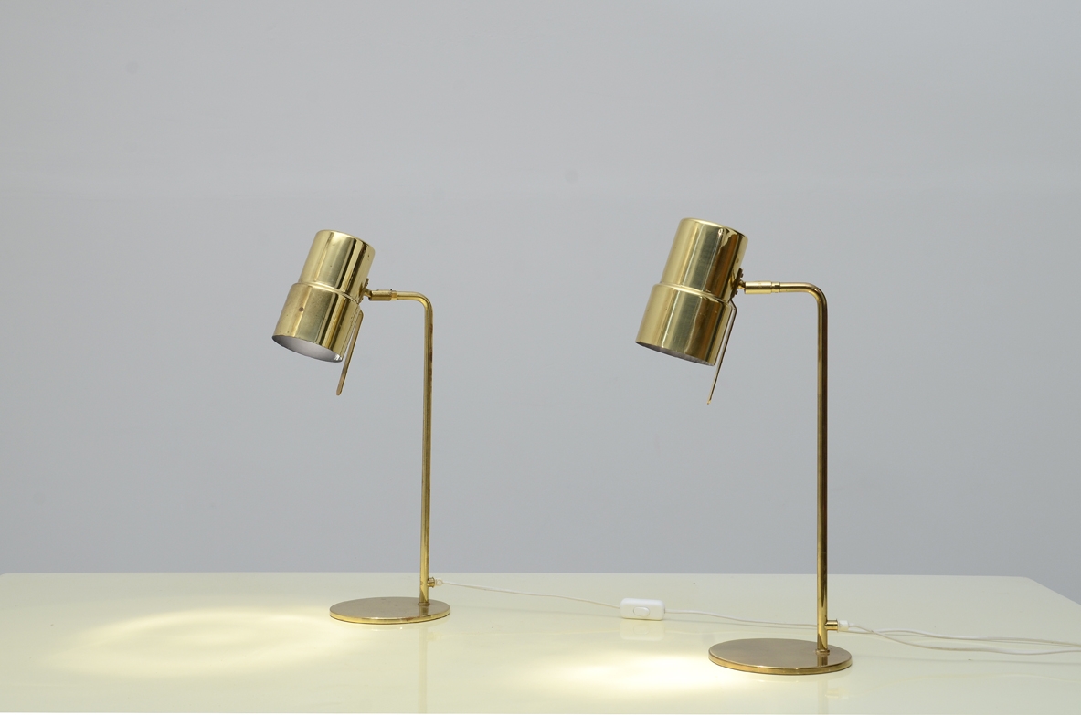 Hans-Agne Jakobsson Model B195/2 table lampada da tavolo in ottone.  Prodotta da Hans Agne Jakobsson AB Swvezia 1960.