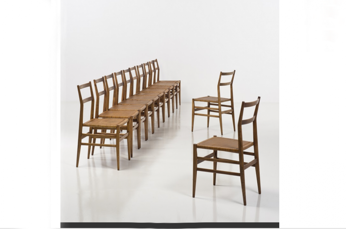 Gio Ponti, set di 8 sedie originali vintage in vendita Milano