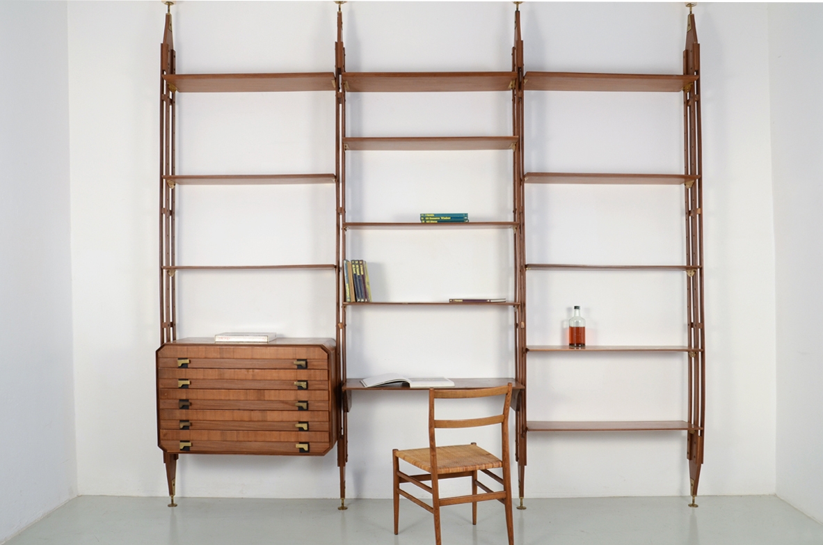 1950's Italian original bookcase in teak