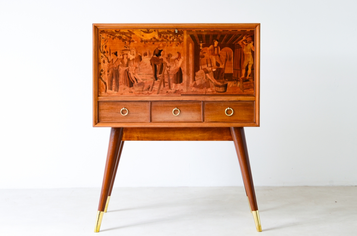 Anzani & C  Extraordinary bar cabinet 1940s.