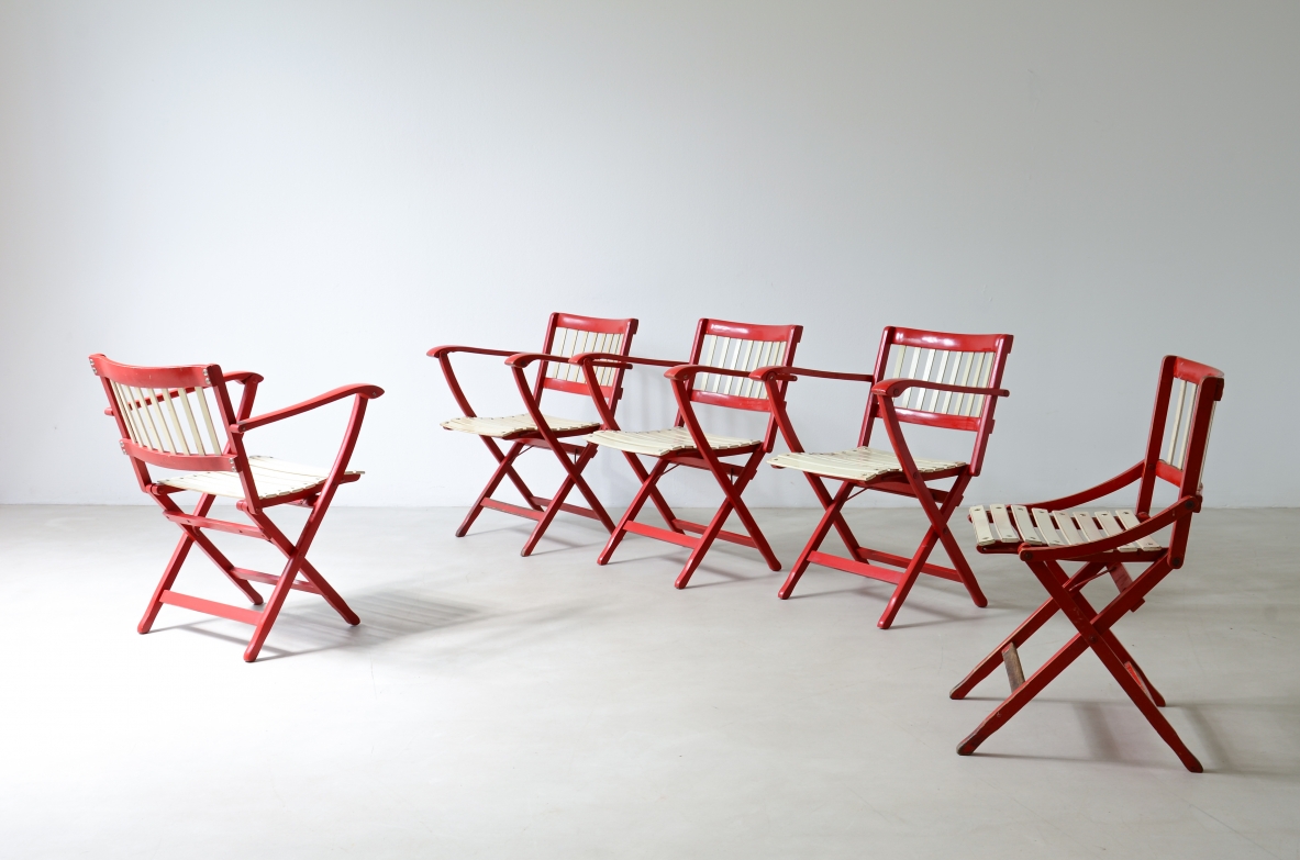 Fratelli Reguitti Ico Parisi Set composto da 6 poltroncine e 3 sedie Mod.152