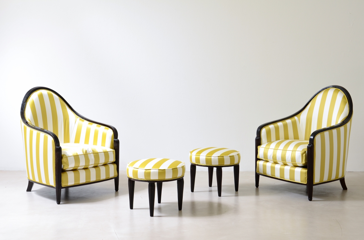 Coppia di eleganti poltrone Francia, epoca Art Deco, 1930ca.